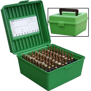 Krabička na náboje MTM Cases, Rifle, 100ks .223 Rem apod., zelená